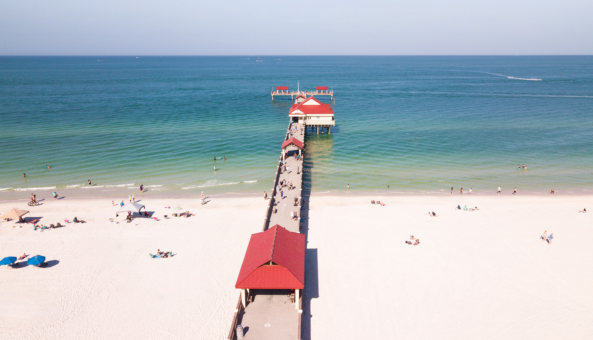 An aerial view of Pier 60 in Clearwater Beach
