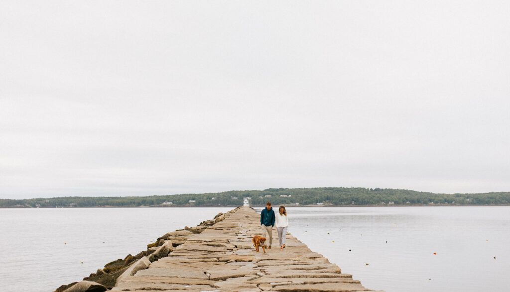 The Rockland Breakwater in Rockport, Maine.