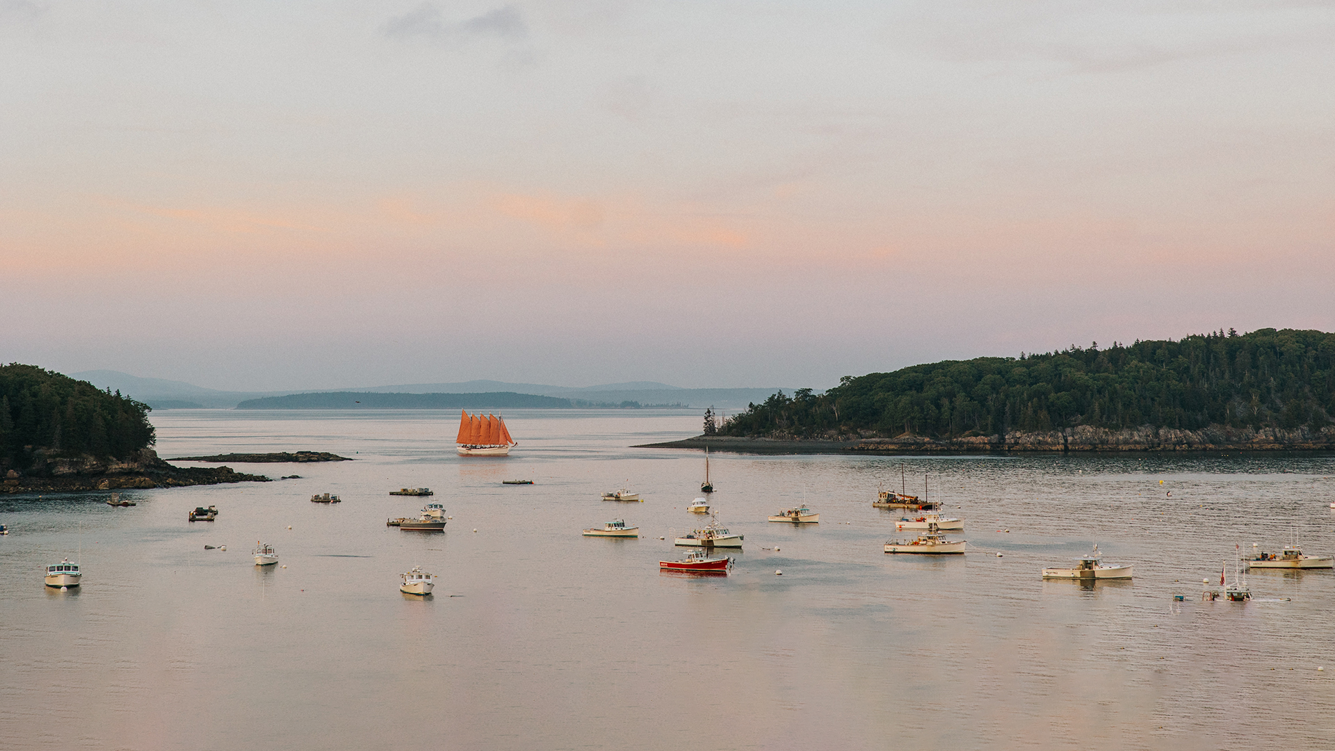 The view of Frenchman Bay from Bar Harbor
