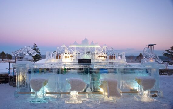 A previous year's ice bar at Samoset Resort.