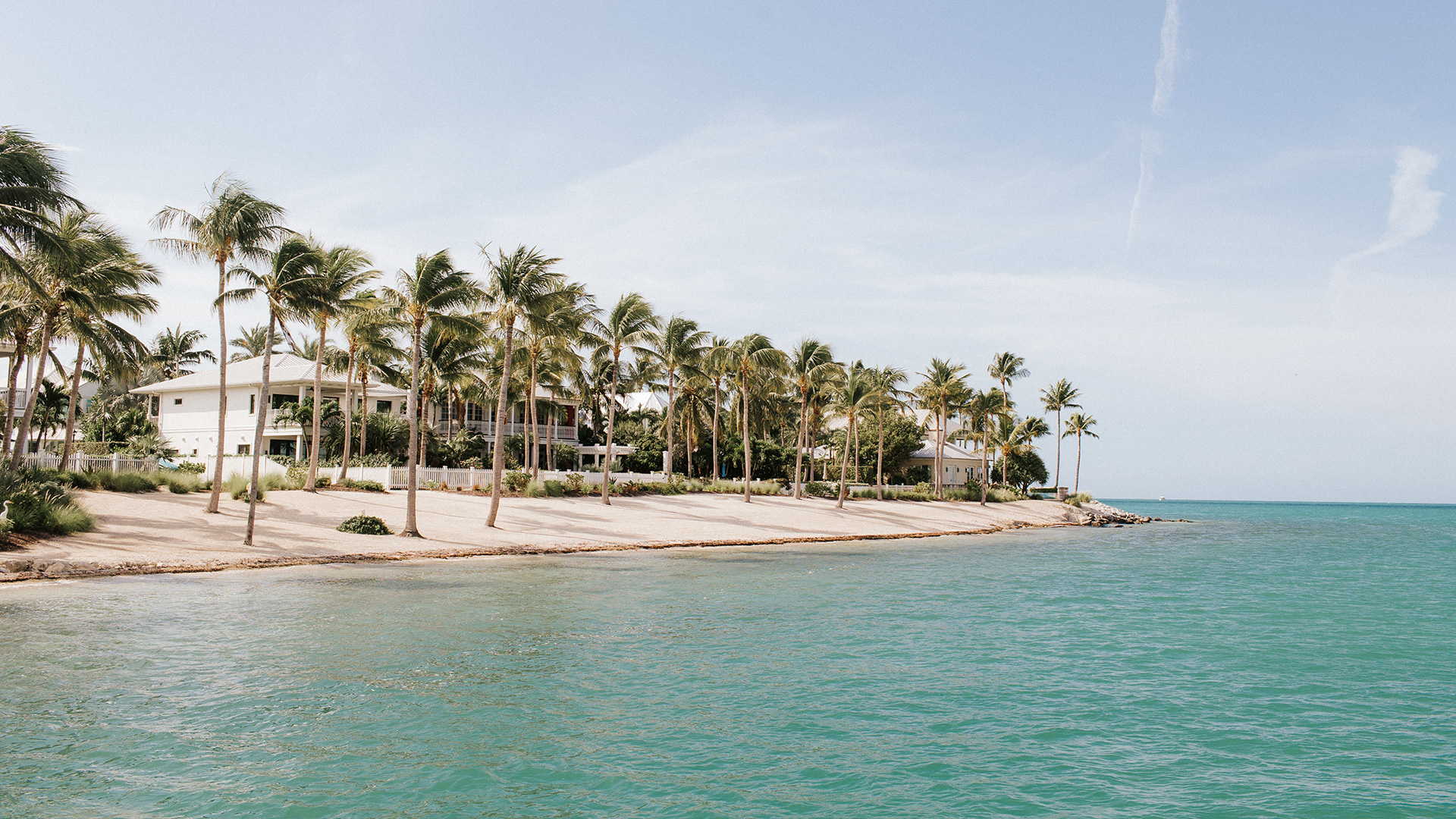 The private 27-acre island of Sunset Key near Key West, Florida.