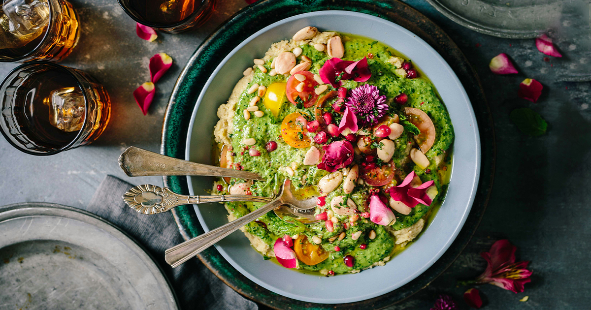 A colorful Middle Eastern inspired dish like what is served at Florence & The Spice Boys, a best new restaurant in Sarasota.