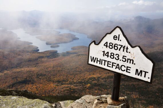 The view from the 4,000 foot peak of Whiteface Mountain.