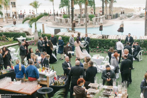 wedding party on the sandpearl lawn