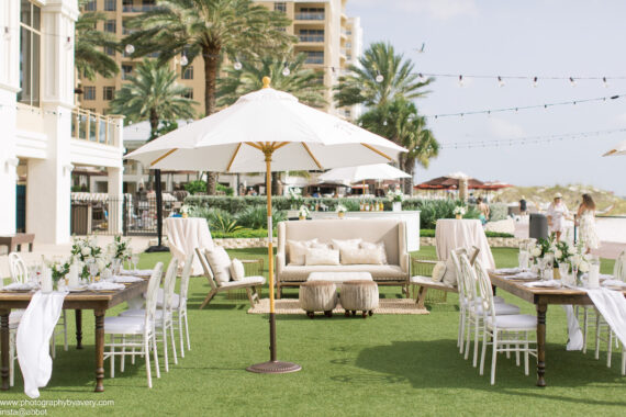 beach wedding setup at sandpearl