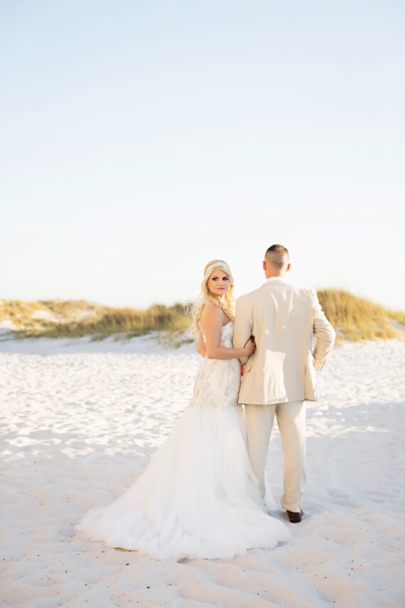 wedding couple posing for a photo