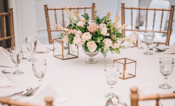 wedding table set up