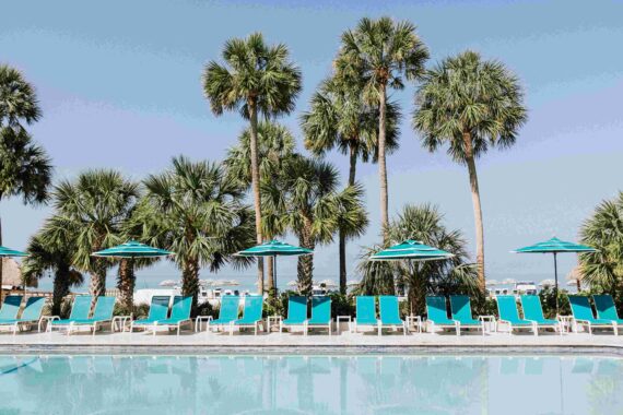 A view of the beautiful pool at The Resort at Longboat Key Club