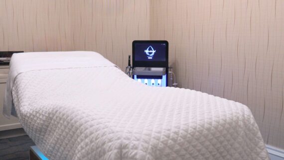 A vibro-acoustic bed at the Opal Spa at The Resort at Longboat Key Club