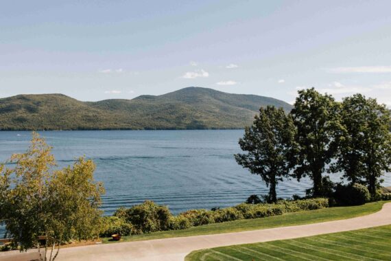 The view of Lake George from Green Island and the edge of The Sagamore Resort.