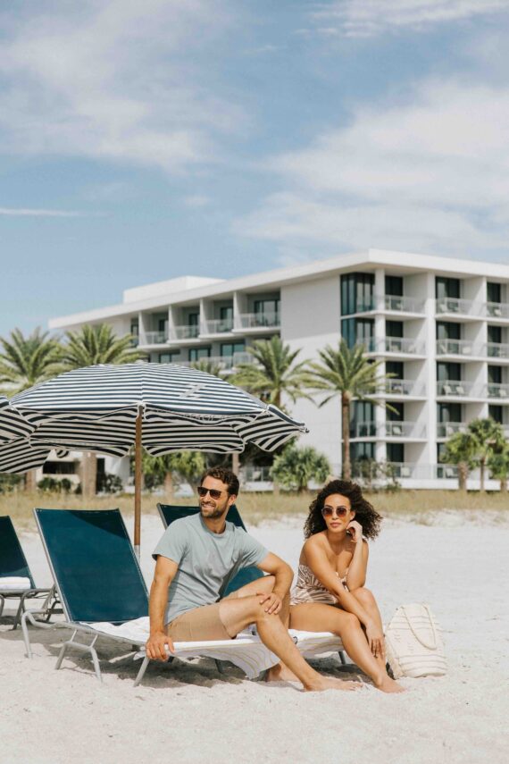 couple on beach chairs on the beach