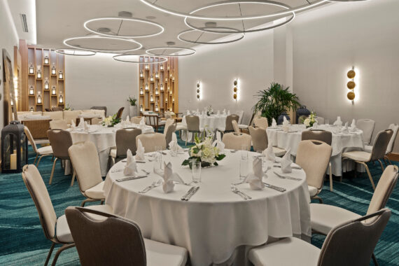 rounds set up indoors