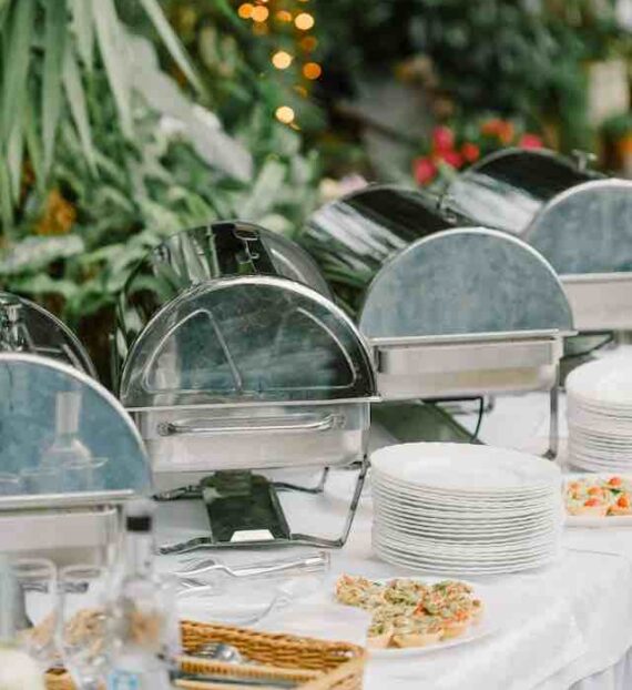 breakfast buffet set up