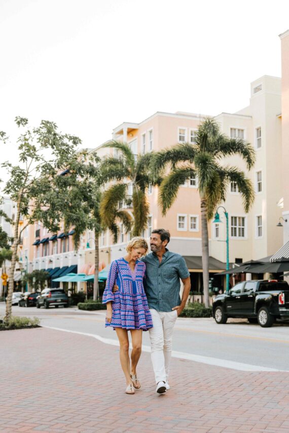 couple walking down ocean ave in delray