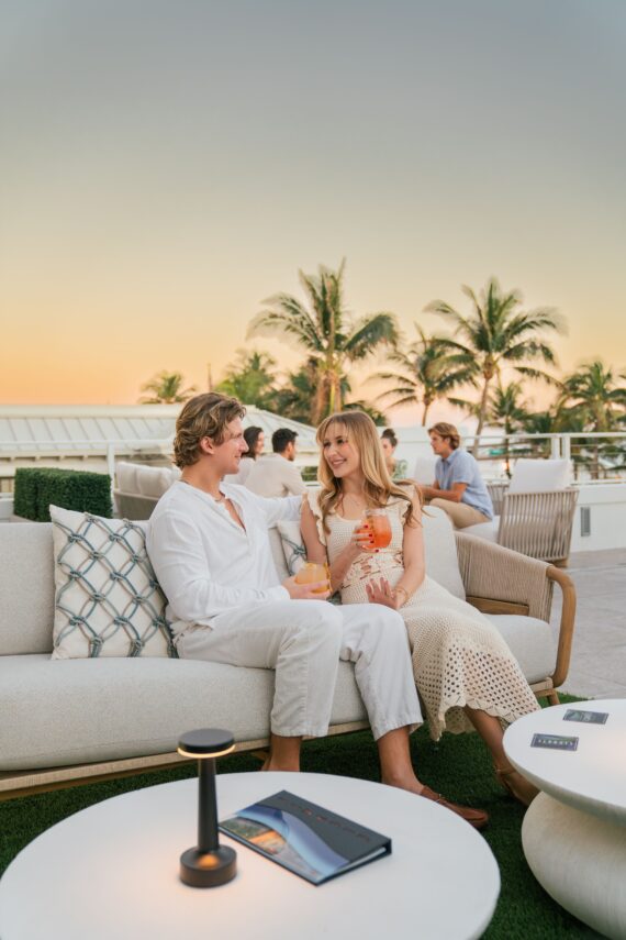 couple enjoying cocktails