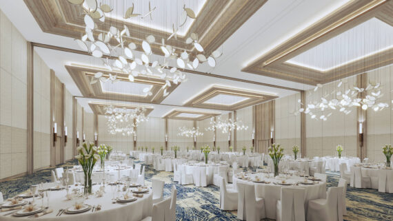 A rendering of the meeting space at Opal Sol