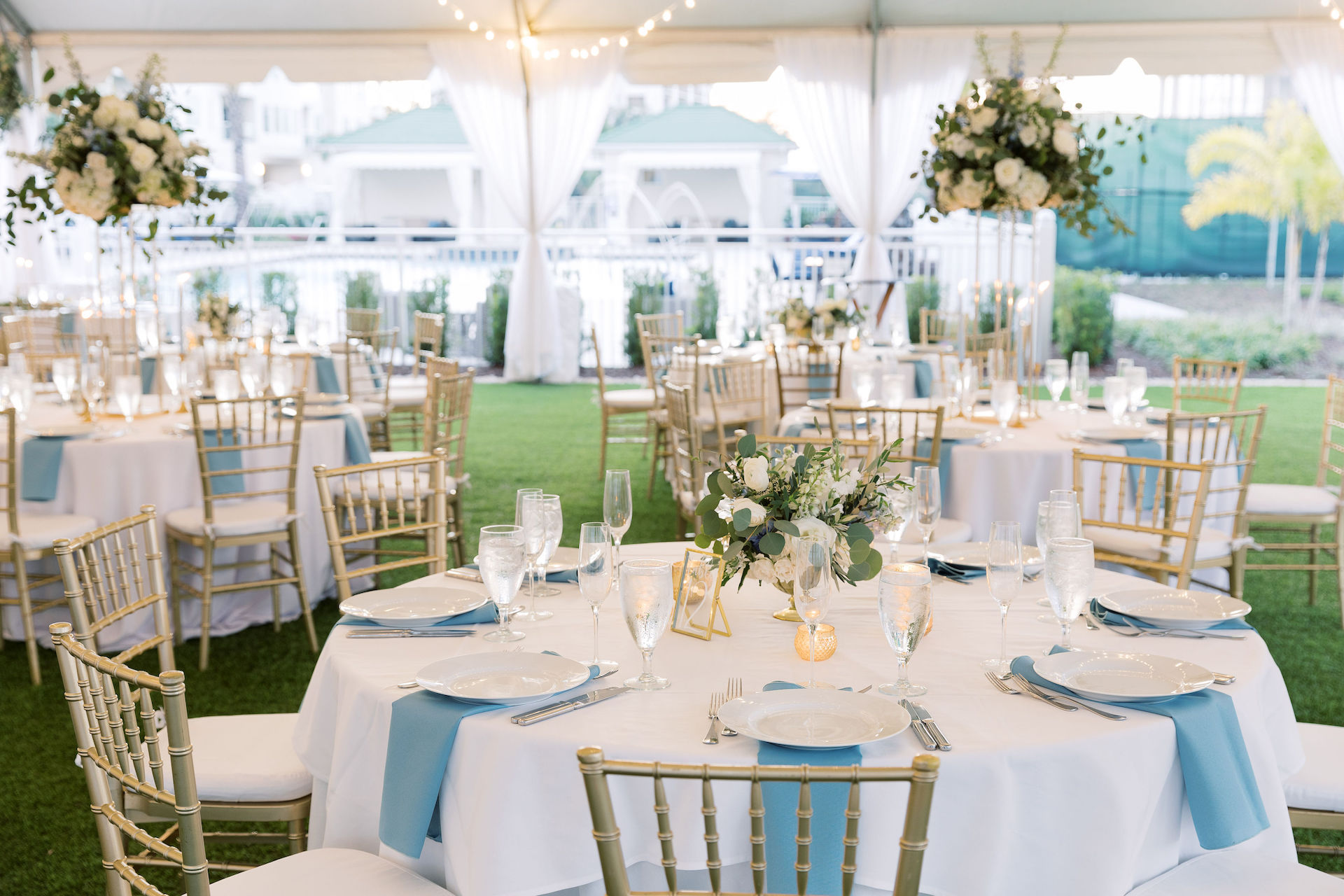 wedding rounds setup at belleview lawn