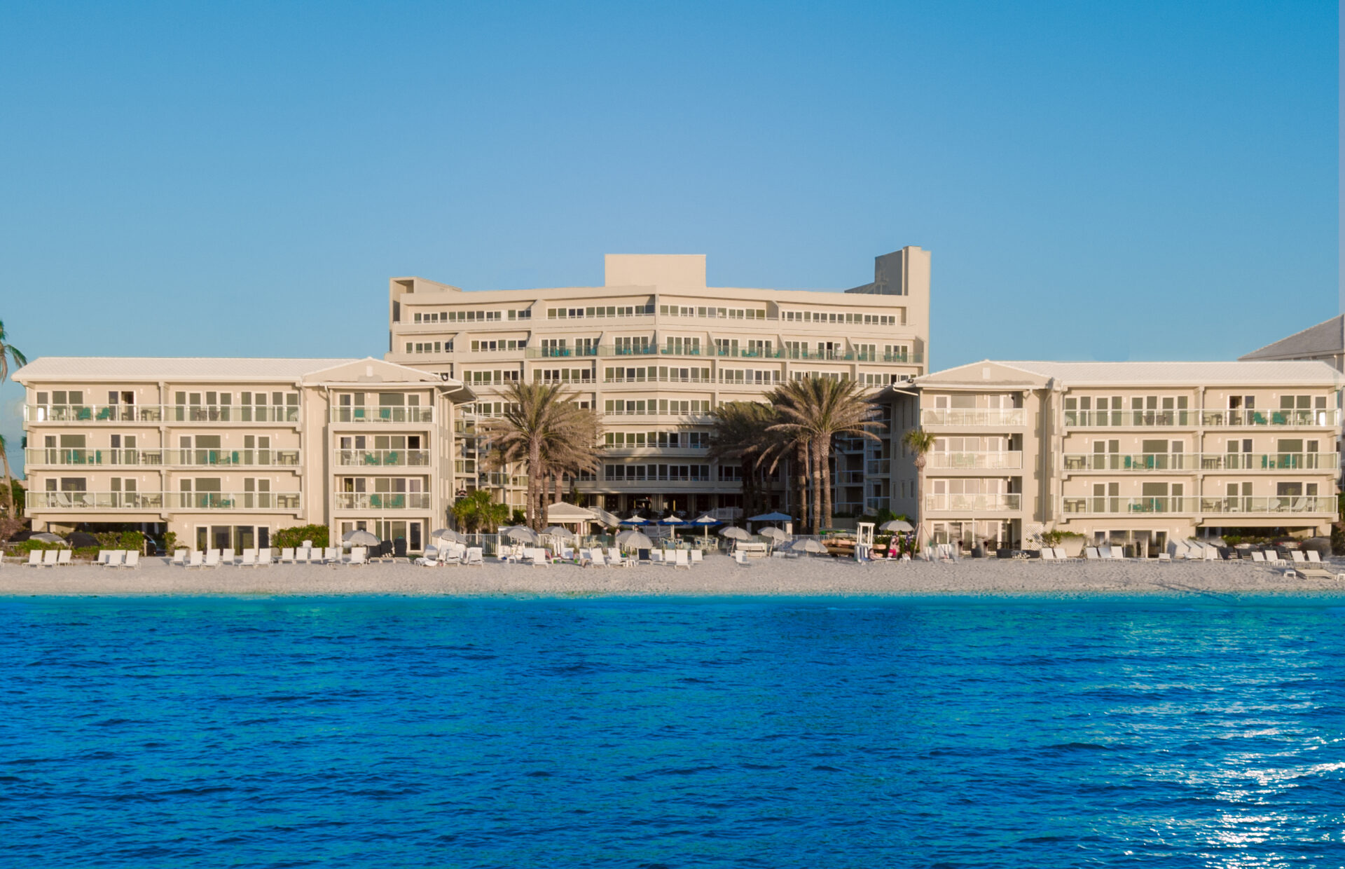aerial view of hotel from the water